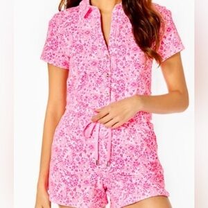NWT- XL- LILLY PULITZER Pink Floral Romper
